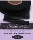 Black - 1 Fusible Knit Stay Tape - 1 X 25 Yards SewkeysE Extremely Fine Knit Interfacing Sold by The 25 Yard Roll (KST1-BL) M494.02 - Buy Online on SooperMarket.com