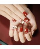 Vatocu Christmas False Nails - Short Red Press On Nails with Snowflakes, Elk, Snowman Design - 24pcs for Women and Girls - Buy Online on SooperMarket.com
