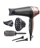 Remington Hair dryer ions curls & waves & smooth Curl-Straight (2200W including 3 styling attachments: conical & curly styling nozzle & diffuser 45mm round brush 3 heating & 2 fan levels) D5707 hair dryer "New version" - Buy Online on SooperMarket.com