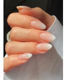 Mouyou press on nails short almond nude gradient white fake nails full cover artificial nails with nail glue almond baby boomer color gradient white acrylic artificial fingernails for women & girls b6 - Buy Online on SooperMarket.com