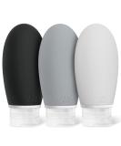 OPRET 100ml silicone travel bottles set 3 pieces of leakproof refillable portable travel container for shampoo cream rinse bpa-free and tsa-tested black gray lead colored - Buy Online on SooperMarket.com