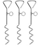 16" Heavy Duty Ground Spike Stake (41cm) Dog Chains for outside Dog Tie Out Cable Steel Spiral Dog Tether Outdoor Dog Camping Accessories (Stake Only) (3 Pack) - Buy Online on SooperMarket.com