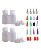 Xmasir Precision Applicator Set - 4 pcs 1 Oz. Henna Bottles with Needle Tips - 16 pcs Caps - Multi Purpose - Buy Online on SooperMarket.com