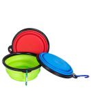 Buy Zuofeng Reisenapf Foldable Dog Water Bowl - Portable Silicone Feeding Set for Cats & Dogs | 3 Colors: Blue Green Red | International Shipping Available - Buy Online on SooperMarket.com