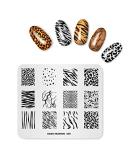 Stamp Plate Animal Pattern Leopard Tiger Cow Zebra Multi Pattern Template Print Image Nail Art Stamper Nails Tool FA005 - Buy Online on SooperMarket.com