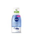 NIVEA Double Effect Waterproof Eye Make-Up Remover (125 ml) Daily Use Face Cleanser for Make-Up and Mascara with Cornflower Extract and Biotin - Buy Online on SooperMarket.com