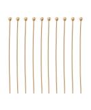 100pcs 18K Gold Plated Ball Head Pins 22 Gauge for DIY Jewelry Making - 35x0.6mm - Buy Online on SooperMarket.com