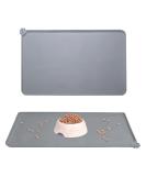 1pcs Gray Pet Feeding Mat (48cm*30cm) Silicone Cat and Dog Feeding Mat Pet Food Mat Pet Bowl Placement Tray Non-slip and Waterproof Suitable for Dogs and Cats - Buy Online on SooperMarket.com