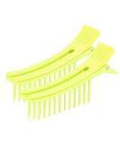 2pcs Hair Styling Clips - Non-slip Matte Handle, ABS Splint, Fluorescent Green - Buy Online on SooperMarket.com