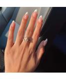 JUSTOTRY 24 Pcs Oval Short White French False Nails with Glue - Glossy Almond Stick on Nails for Women - Buy Online on SooperMarket.com