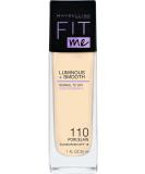 Maybelline New York Make Up Fit Me!Foundation with LSF18 for flawless skin all skin types No. 110 Porcelain 30 ml No. 110 Porcelain 30 ml (1 Pack) - Buy Online on SooperMarket.com