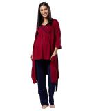 Happy Mama Women's Maternity Nursing 3pcs Nightwear Set - Crimson & Navy - Buy Online on SooperMarket.com