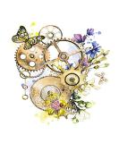 Dopetattoo 6 Sheets Temporary Tattoos - Mechanic Punk Clockwork Butterflies Wildflowers - Neck Arm Chest - Men Women Adults - Buy Online on SooperMarket.com