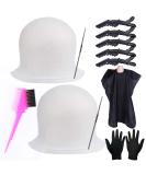 Silicone Highlight Caps Set for Color Hair 2 PCS Professional Reusable Highlighting Caps with Hooks & Salon Hairdressing Dyeing Staining Tools for Women Men - Buy Online on SooperMarket.com