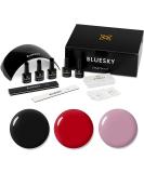 Bluesky Gel Nail Polish Starter Kit with 24W UV LED Lamp - 3 Gel Polishes, Cleanser, Top & Base Coat, Nail File - Amazon Exclusive - Buy Online on SooperMarket.com