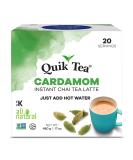 QuikTea Cardamom Instant Chai Tea Latte - 20 Count Single Box - Single Serve Pouches - All Natural & Preservative Free - Buy Online on SooperMarket.com