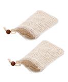 Nuoshen 2 Pcs Sisal Soap Bag - Natural Organic Exfoliating Soap Saver Pouch for Foaming & Drying Soaps - Buy Online on SooperMarket.com