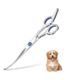 Petsvv 7 Curved Dog Grooming Scissors | Safety Round Tips | Lightweight Professional Shears for Dogs & Cats | Stainless Steel | Blue - Buy Online on SooperMarket.com