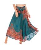 Sanahy Women's Bohemian Style Print Long Maxi Skirt Boho Casual Festival Summer Beach Skirts Elastic Waist Vintage Print - Buy Online on SooperMarket.com