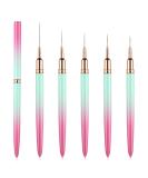 WLLHYF 5 Pieces Nail Art Liner Brush Painting Nail Art Brush Long Line Detail Fine Drawing Nail Point Drawing Tool Set 7mm/9mm/11mm/15mm/25mm (Pink Greenish) - Buy Online on SooperMarket.com