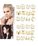 24 Pcs Gold Hair Braids Dreadlock Non-Piercing Ear Clip Beard Beads Cuffs for Women Men - Hair Accessories & Styling Jewelry Tools - Buy Online on SooperMarket.com