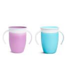 Munchkin Miracle 360 Sippy Cup coach Toddler Cup BPA Free Baby & Toddler Cups W.Handles Non Spill Cup Dishwasher Safe Baby Cup LeakProof Childrens Cup 6+ Months - 7oz/207ml 2 Pack Blue/Purple - Buy Online on SooperMarket.com