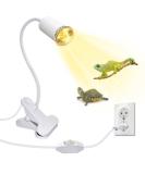 WPQiuzs Turtle Heat Lamp - 240cm Cable E27 UVA UVB Ceramic Heating Lamp for Reptiles Adjustable Clip & Swan Neck for Lizards & Turtles - Buy Online on SooperMarket.com