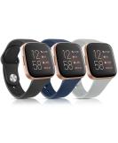 3 Pack Silicone Bands Compatible with Fitbit Versa 2 Bands for Women Men  Soft Breathable Sport Replacement Wristbands for Fitbit Versa 2 / Fitbit Versa/Versa Lite/Versa SE Black/Navy Blue/Grey - Buy Online on SooperMarket.com