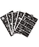Xmasir 5 Sheets 70pcs Small Glitter Woman Drawing Tattoo Stencil Set for Kids - Cute Airbrush Stencils & Templates - Buy Online on SooperMarket.com
