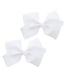 3 Inch Grosgrain Bow for Little Girls- Set of 2 (White) - Buy Online on SooperMarket.com