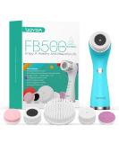 Voyor facial cleaning brush rechargeable Spin Face Brush Waterproof 5-in-1 body-born set for deep skin cleaning gentle peeling and massage FB500 blue - Buy Online on SooperMarket.com