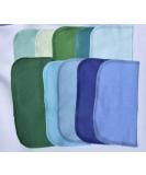 Set of 10 Assorted Blues and Greens 1 Ply Flannel Little Wipes 8x8 Inches - Buy Online on SooperMarket.com