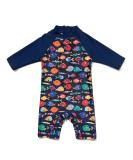 UPF 50+ Baby Boy/Girl Swimsuit with Sun Hat | Infant/Toddler One Piece Swimwear 12-18 Months | Colorful Fish Design - Buy Online on SooperMarket.com