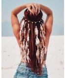 GAngel Bohemian Feather Hairband Indian Gypsy Headband with White and Brown Feather Tassel Hemp Rope for Festival Masquerades Carnival Hippie Costume Indian Hair Feather Women's Hair Prom Accessories - Buy Online on SooperMarket.com