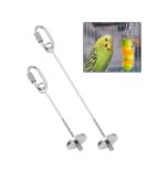 Parrot Skewer Feeder Stainless Steel 2pcs S/L Parrot Treats Fruit Stick Holder Bird Food Holder Foraging Toy for Parrot Budgie Parakeet Cockatiel - Buy Online on SooperMarket.com