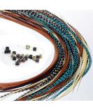 Real Rooster Feather Hair Extensions Kit: 20 Long Thin Feathers with Beads & Loop Tool - Sexy Sparkles - Buy Online on SooperMarket.com