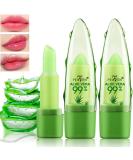 2 Pack Aloe Vera Lipstick Long Lasting Lip Care Nutritious Plumper Lip Balm Moisturizer Magic Color Changing Crystal Jelly Lipstick Lip Gloss Matte Makeup Tinted Lip Balm (Green A) - Buy Online on SooperMarket.com