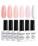 Nude Gel Polish Set for French Manicure - 6 Transparent Colors for Home Salon, LED UV Curing - 7.5ml Each - Buy Online on SooperMarket.com