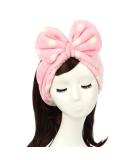 Shintop Women Fashion Lovely Soft Carol Fleece Bowknot Bow Makeup Cosmetic Shower Elastic Hair Band Hairlace Headband (pink polka dots) - Buy Online on SooperMarket.com