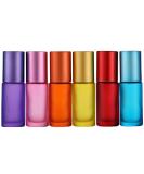 JamHooDirect 6Pcs 5ml Essential Oils Roller Bottles Empty Refillable Colorful Frosted Glass Roll on Bottles with 1 Opener & 1 Dropper Perfect for Aromatherapy Fragrance Perfume - Buy Online on SooperMarket.com