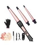 Curling Wand Set - 3 in 1 Interchangeable Ceramic Hair Curling Wands with Heat Resistant Glove - Buy Online on SooperMarket.com