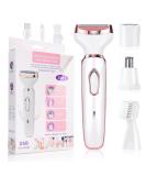 ACWOO Cordless 4 in 1 Electric Lady Shaver for Women Rechargeable Painless Razor Bikini Trimmer Wet and Dry Hair Removal for Face Legs Underarm Nose and Eyebrow Pink - Buy Online on SooperMarket.com