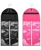POFET 2pcs Fashion Hair Extensions Wig Storage Bag Holder Case Protector + Hanger - Black & Pink | International Shipping Available - Buy Online on SooperMarket.com