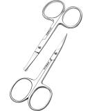 Utopia Care - Curved and Rounded Facial Hair Scissors for Men - Mustache Nose Hair  Beard Trimming Scissors Safety Use for Eyebrows Eyelashes and Ear Hair - Professional Stainless Steel (Silver) - Buy Online on SooperMarket.com