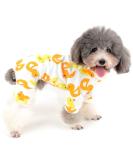 Zunea overall for small dogs soft cotton romper puppies sleeping clothes enchanting yellow duck printed four legs pajama clothing for pets cats puppies s s (pack of 1) yellow - Buy Online on SooperMarket.com