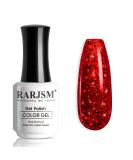 RARJSM Sparkly Red Gel Nail Polish - Iridescent Glitter 15ml | Holographic Rainbow Effect for Christmas Nail Art | Soak Off High Pigment & LED/UV Curing - Buy Online on SooperMarket.com