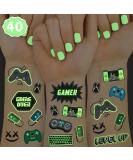 XO Fetti Video Game Party Supplies Temporary Tattoos - 40 Glow in the Dark Styles | Gamer Birthday Decorations - Buy Online on SooperMarket.com