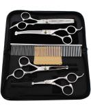 iSeaFly Dog Grooming Kit - 5 in 1 Heavy Duty Stainless Steel Scissors Set with Safety Round Tip - Best Pet Grooming Shears for Full Body Grooming - Buy Online on SooperMarket.com