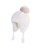 LANGZHEN Toddler Winter Hat Earflap Knit Cap Fleece Lined Beanie - White (6-12 Months) - Buy Online on SooperMarket.com