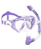 Kids Snorkel Set - Dry Top Snorkel Mask for Boys and Girls - Anti-Fog, Leak-Proof, 180 Panoramic View - Purple Snorkel Kit for Youth - Buy Online on SooperMarket.com